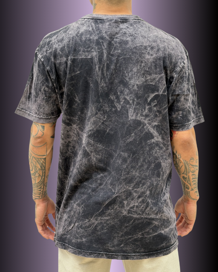 Slick Boyz Acid Wash Ankle Snatcher Anime Inspired Wrestling T-Shirt Back View